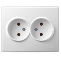 Розетка двойная без заземления Lezard Lesya, белая (705-0202-128)